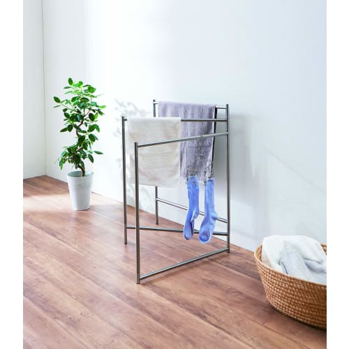 Tenma Indoor Clothes Drying Rack, Towel Stand, Durable and Beautiful, Easy to Assembly, Simply Insert, Laundry Drying Rack, Portable and Compact Stora