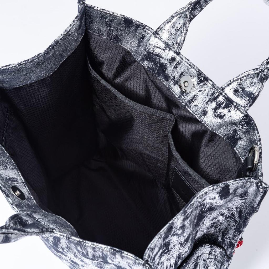 MANIUNO NOVATEX Vertical Square Tote Italian Black Bag, Unisex, Fabric, Textured, Friction-Resistant,