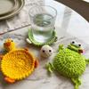 Funny Knitted Cup Mat Hand Woven Insulation Pad Finished Animal Drink Coaster  Gift