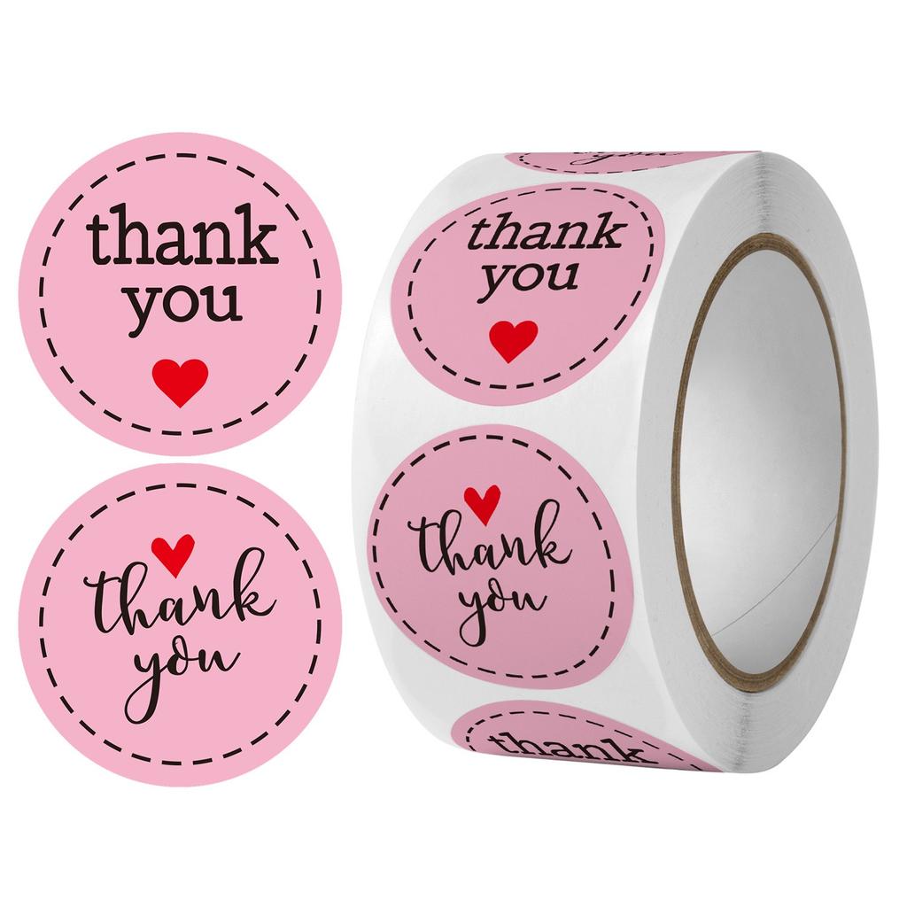 500pcs/1 roll love heart roll stickers, thank you stickers, sticker craft stickers, wedding birthday decoration labels