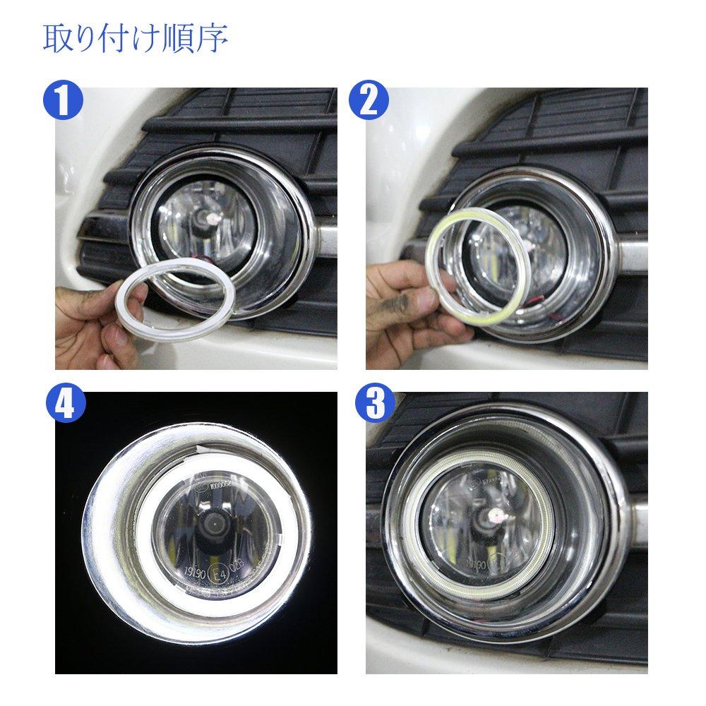 YongMing COB Squid Ring White LED Headlight Fog Lamp 60MM 39 Rows Diffused Cover with Ballast 2pcs