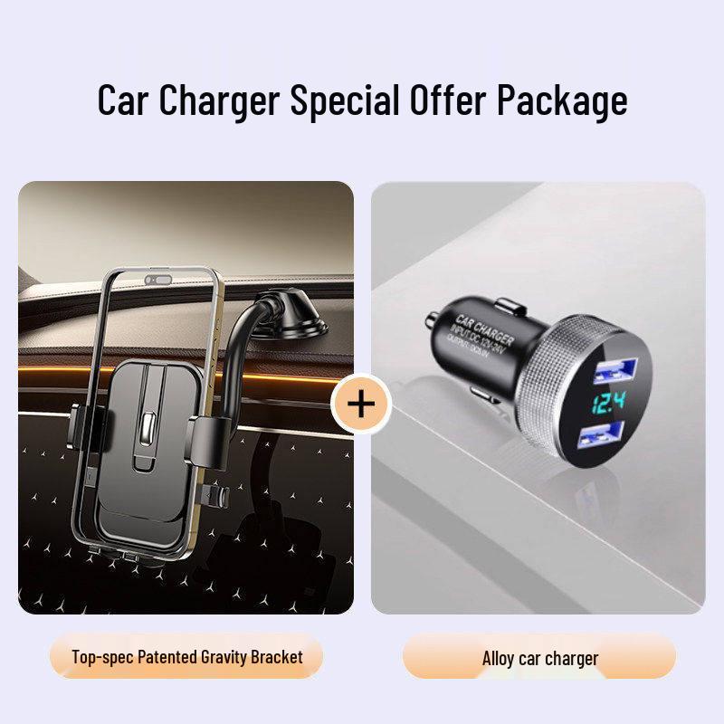 360° Car Phone Holder with Suction Cup and Vacuum Support