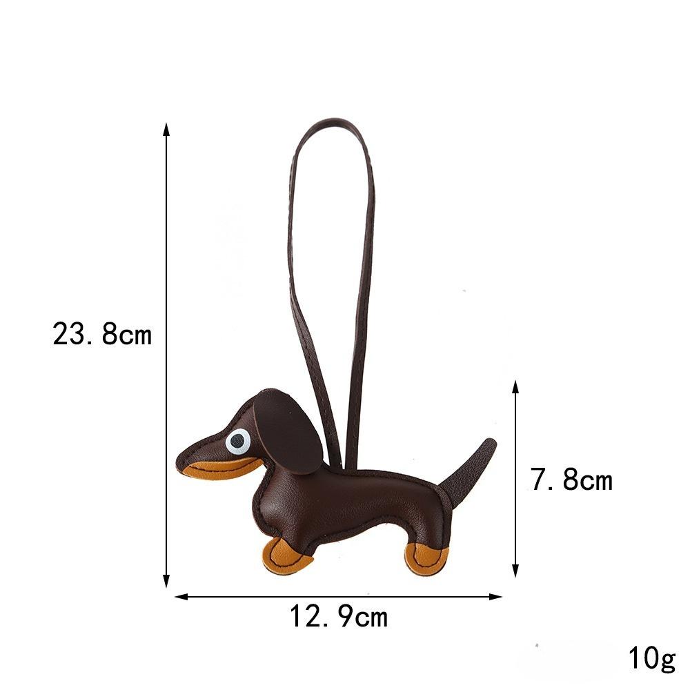 Dachshund Leather Pendant Korean Version DIY Cute Ins Puppy Bag Pendant Lanyard Couple Car Pendant Spot