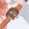 Retro Small Square Dial Student Watch Women'S Simple Style Small Dial Belt Watch Quartz Watch