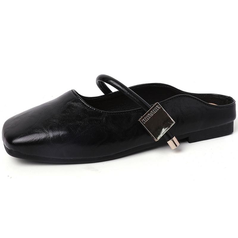 Fashion Summers Women Cover Toe Mules Slippers Fashion Shallow Slip On Slide Ladies Elegant Dress Shoes