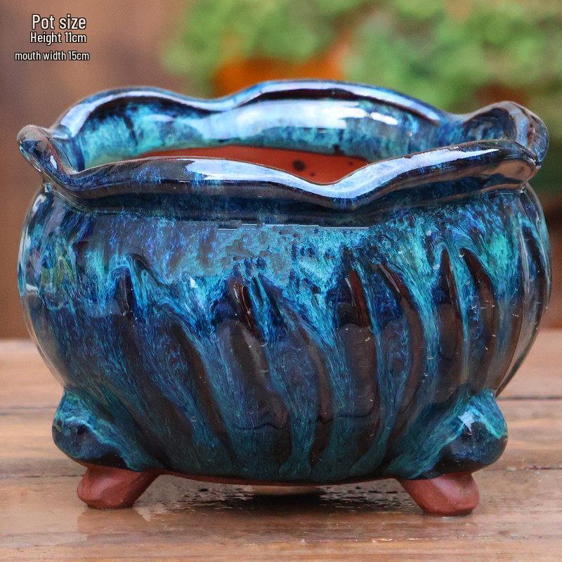 Nordic Style Handmade Wide Mouth Ceramic Flower Pot for Bougainvillea & Bird of Paradise