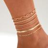 11 Pcs Boho Multi Layer Anklets Set For Women Vintage  Simple Summer Gold Color Pearl Chain On Leg Beach Foot Jewelry Gifts 2025