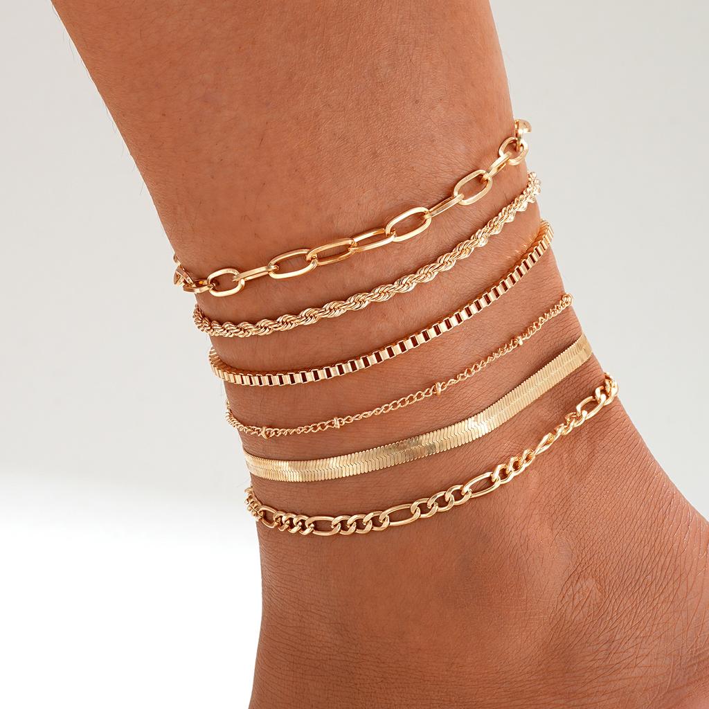 11 Pcs Boho Multi Layer Anklets Set For Women Vintage  Simple Summer Gold Color Pearl Chain On Leg Beach Foot Jewelry Gifts 2025