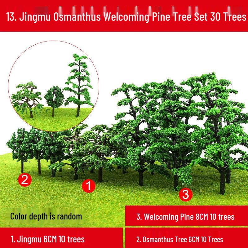 DIY Model Tree Set: Finished Landscape, Terrain, and Street Tree Ornaments