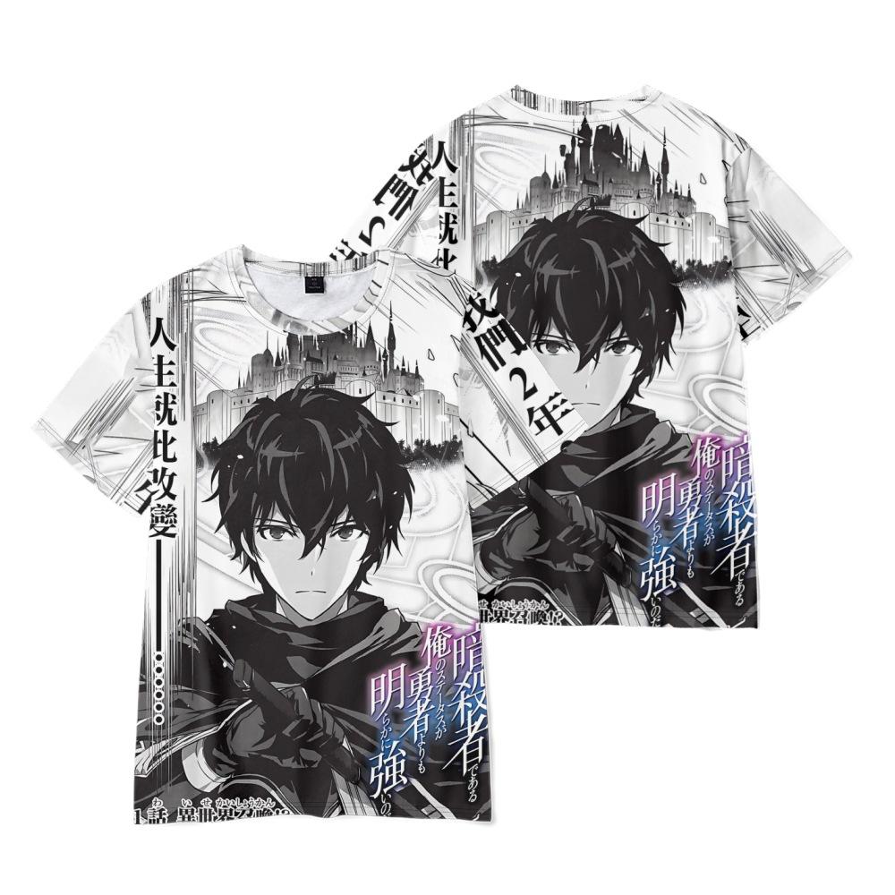 Mein Status als Assassine übertrifft offensichtlich den des Helden Gedrucktes T-Shirt Herren Damen Lässig Rundhals Kurzarm Kind Lustig Trendig Unisex T-Shirts Tops