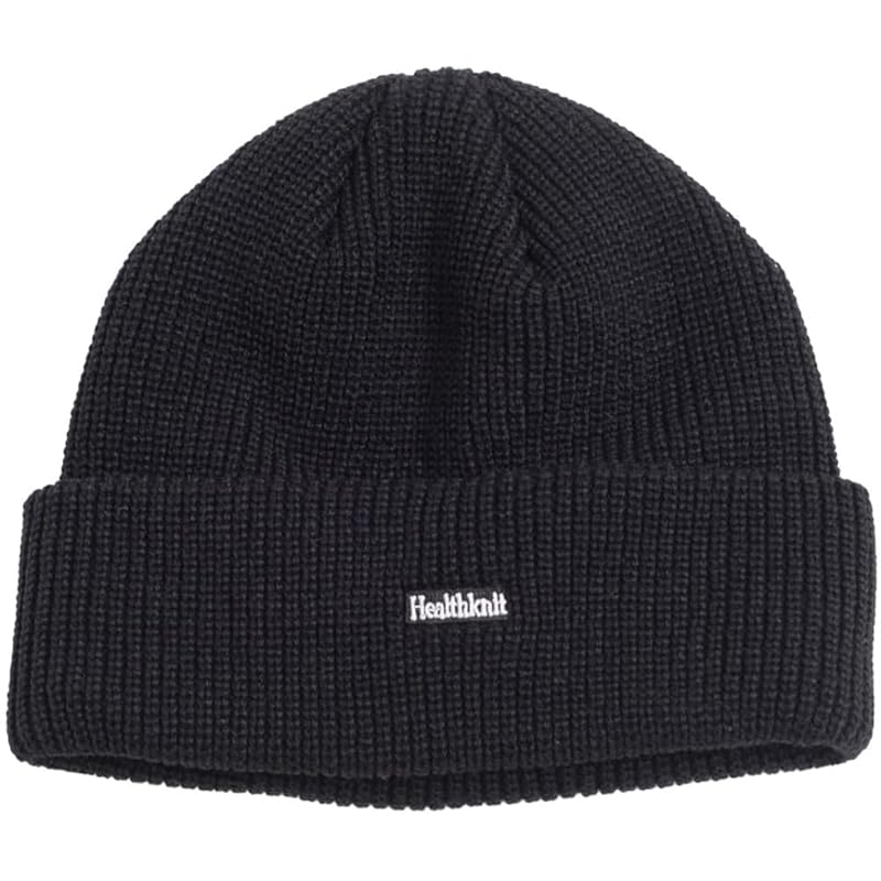 

(Healthknit) Healthknit men s unisex logo knit watch beanie knit hat hat 291-4159[-] (FREE, 80(BLK/black))