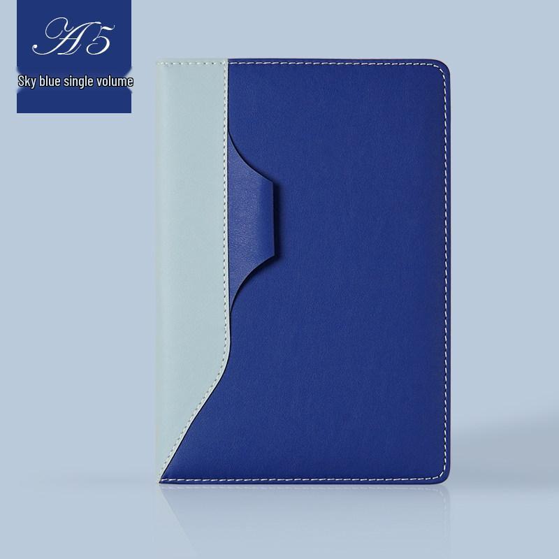 A5 Patchwork Leather Notebook Gift Set with Pen Slot and Logo Printing Option