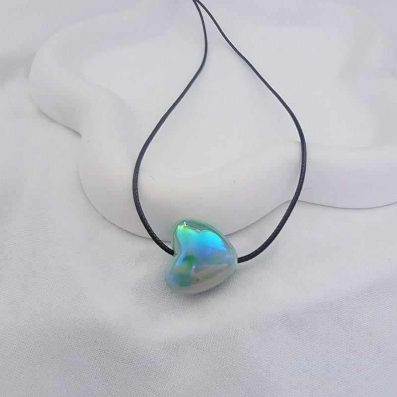 Sweet Heart Pendant Necklace Silver Heart Necklace Fashion Jewelry Women Y2K Gradient Heart Choker Fashion Decoration