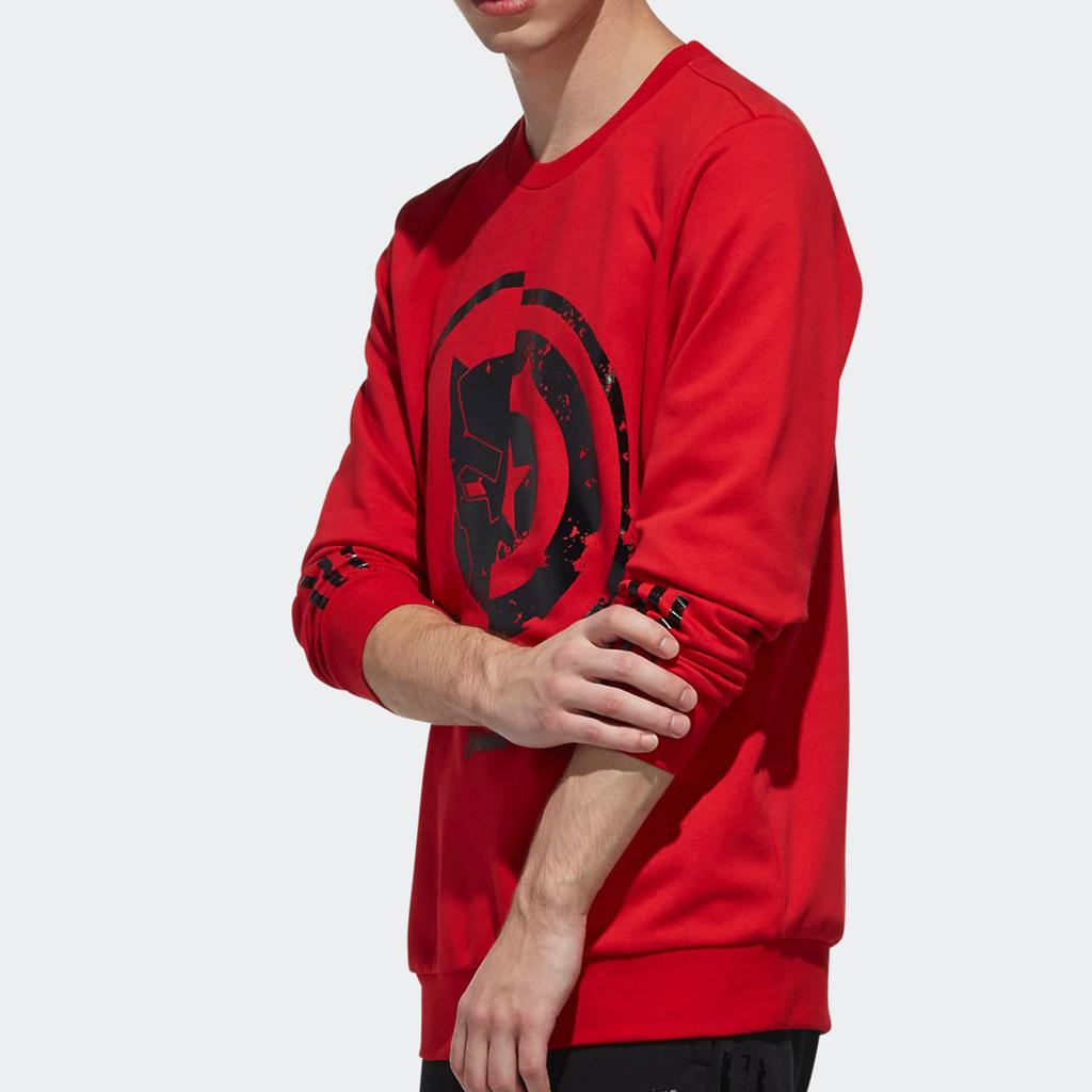 Adidas Neo Logo Print Casual Sports Pullover Sweatshirt Men Tops Red EA0320