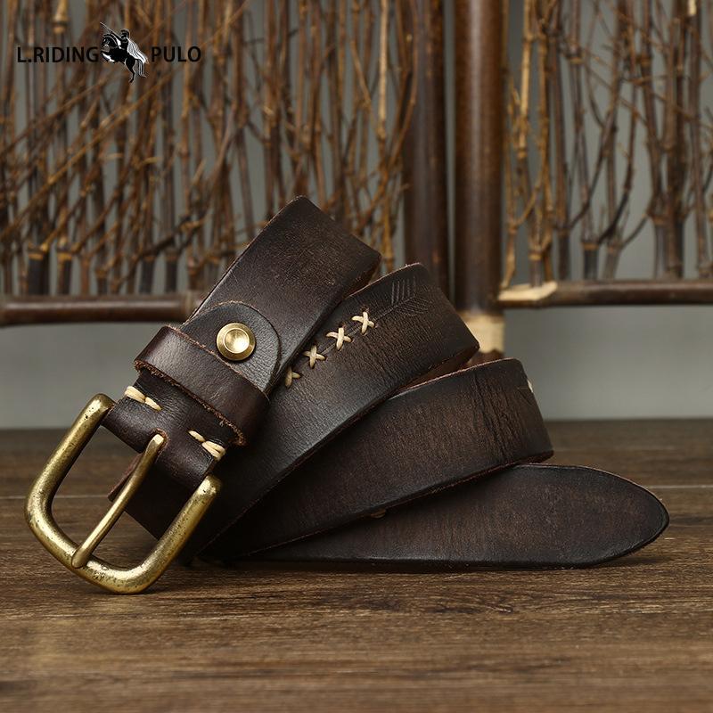 Handmade Leather Belt Genuine Leather Pin Buckle Top Layer Pure Cowhide Casual Retro Belt