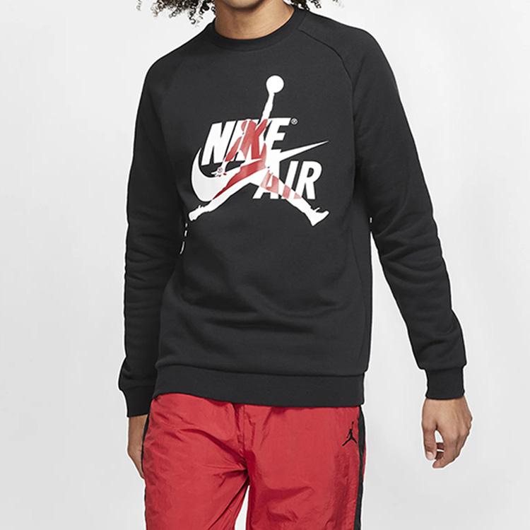 Jordan Air  Flight Print Knit Crew Neck Sweater Men Sweater Black BV6007-010
