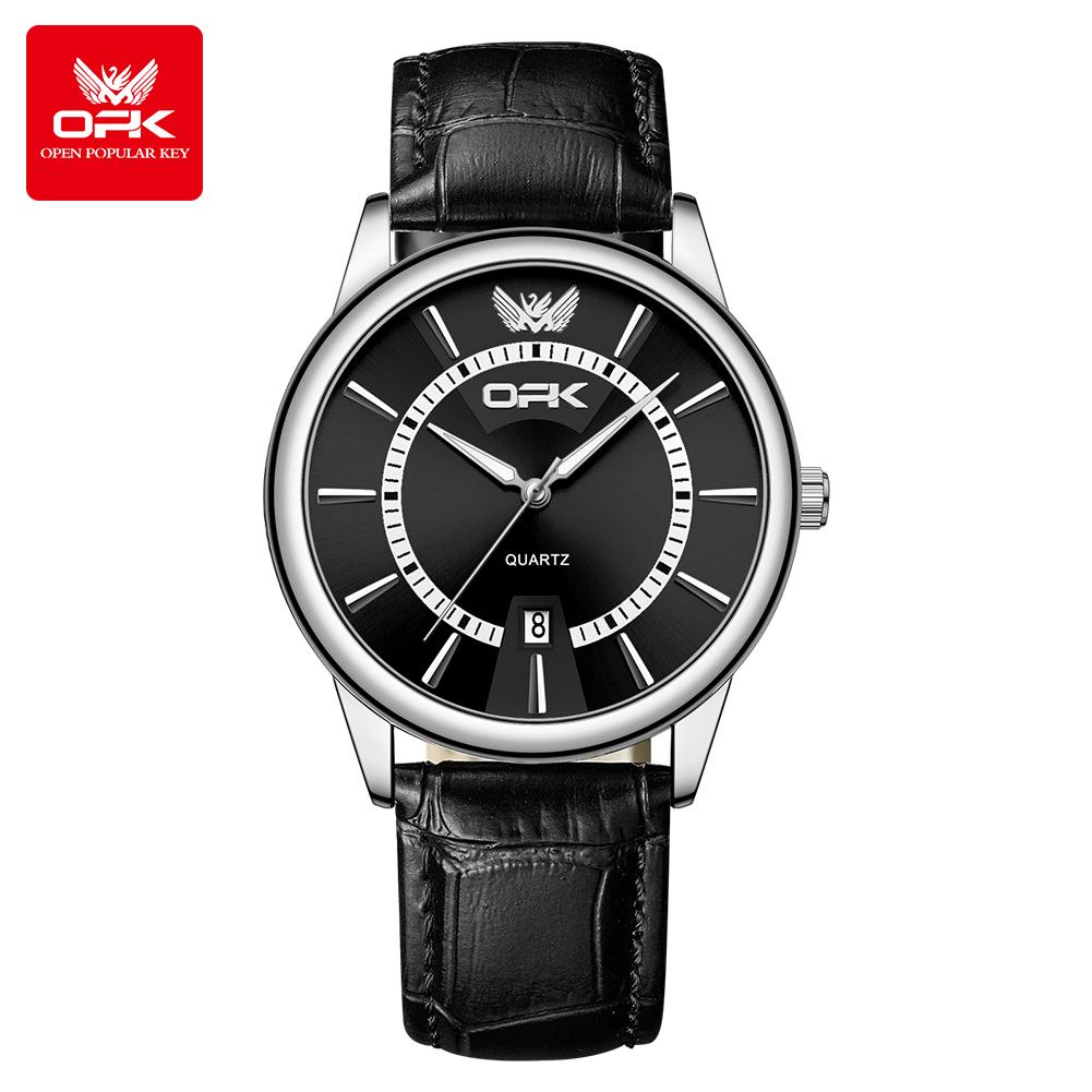 OPK 6036 Original Quartz Watches for Men Steel Strap Waterproof Auto Date Luminous Men's Wristwatches Simple Fashion Man Watch