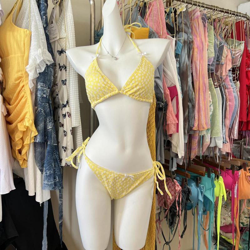 

Bikini swimsuit thai sexy babes seaside sunscreen vacation split gather blouse S