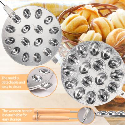 Walnut Cookie Mold 16 Holes Walnut Cookie Maker Nonstick Oreshki Mold Maker Efficient Walnut Mold Pastry Nut Cookies Maker