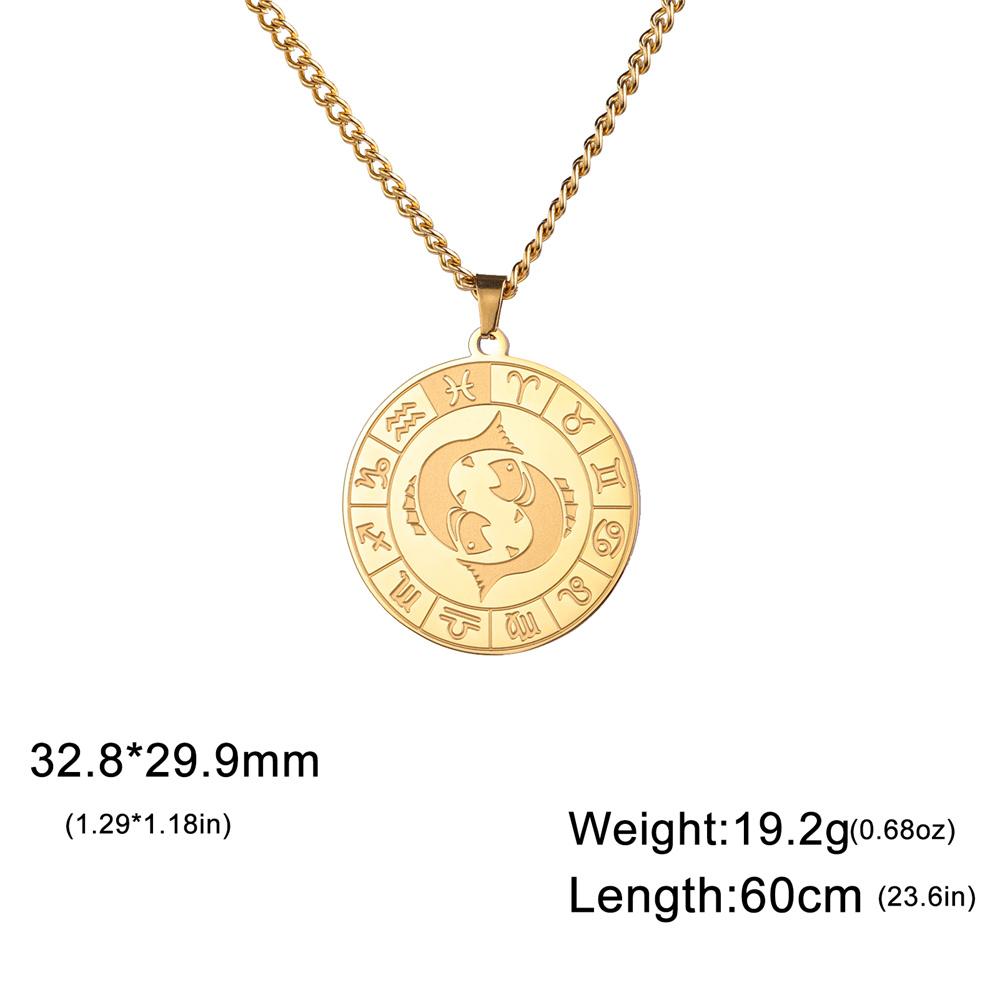 My Shape 12 Constellation Necklace Gothic Zodiac Pendant Chain Women Men Leo Aries Virgo Capricorn Birthday Jewelry Wholesale