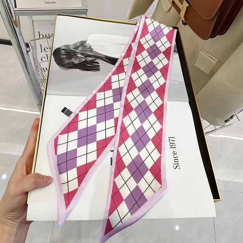 Women Flower Love Heart Printed Hair Band Headwear Scarves 6.5cm*90cm