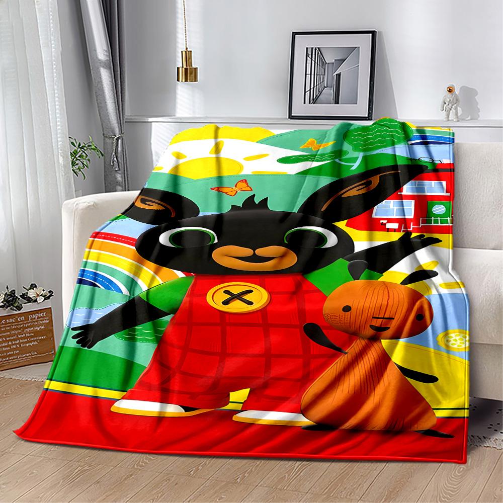 Bing's Colorful Adventure Blanket Warmthful Decor Suitable for Chair Picnics Bed Four Seasons Multipurpose Modern