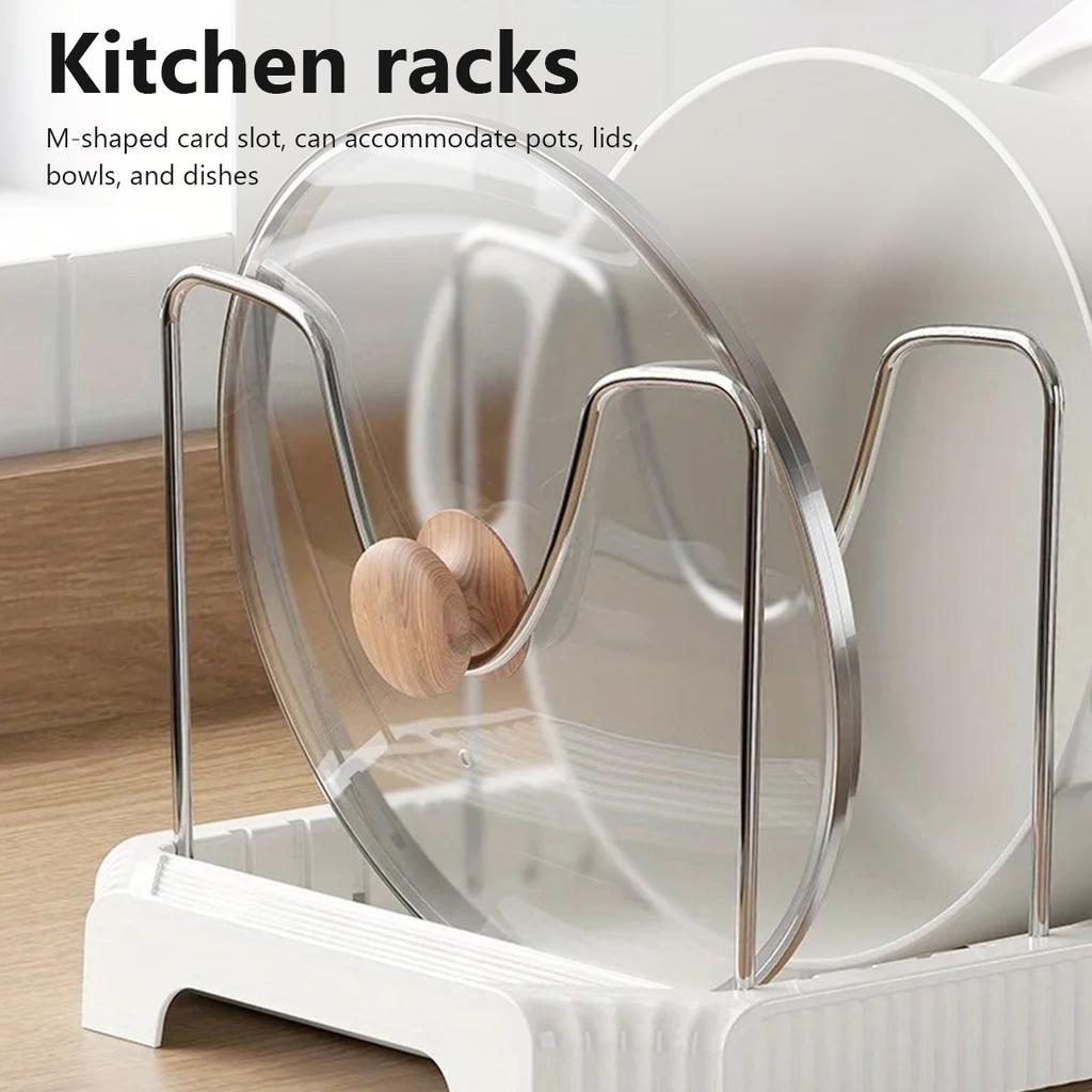 Kitchen Shelf Retractable Pot Rack Countertop Drainer Stainless Steel Dish Holder Hole-Free Dish Organiser Kitchen Accessories