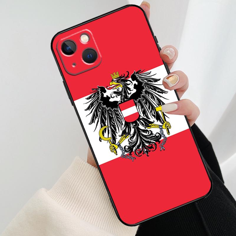 Austria Flag Phone Case For iPhone 15 Pro Max 14 13 12 11 16 Pro Max Mini XR 15 16 Plus 16e Cover Coque