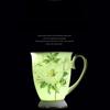 Light Luxury Ceramic Tea Mug 300ml - Fine Porcelain Bone China Coffee Mug with Gold Trim, Camelia Floral Vintage Tea Cups with Handle,1pc