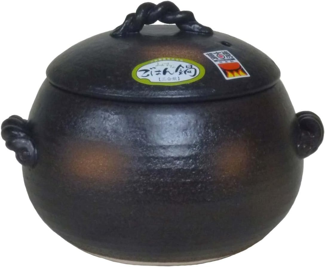 

Misuzu Pottery Rice Cooker, 3-cup capacity, Banko ware, Yokkaichi. *Direct flame only. (Cannot be used on induction cooktops.)
