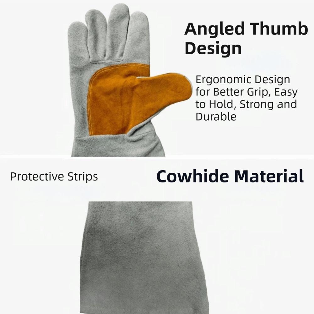 Soft Leather Heat Resistant Gloves Durable Thick Protective Gloves Welding Gloves Industrial Use