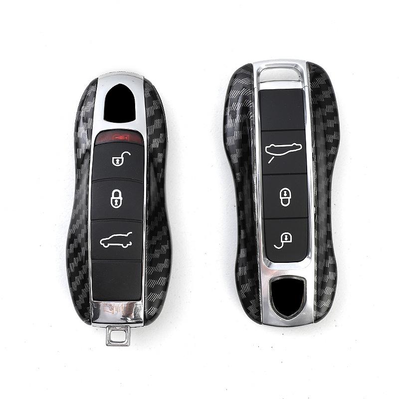 Interior Mouldings For Porsche Boxster Cayman Panamera Cayenne 911 car key cover 918 997 991 carbon fiber key case car accessori
