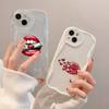 LZ21 Lips kiss design art Clear Soft Wave Phone Cases for Samsung S24 S23 Ultra S20 FE A54 A14 A52s A51 S10 Huawei Honor 90 Protection Back Cover