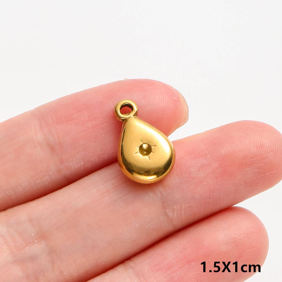 6Pcslot Real Gold Plated Space Alien Pendants Astronaut Sun Moon Star Charm Stainless Steel Charms For Jewelry Making Supplies