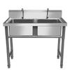 Hysdic Commercial Stainless Steel Double Basin Sink