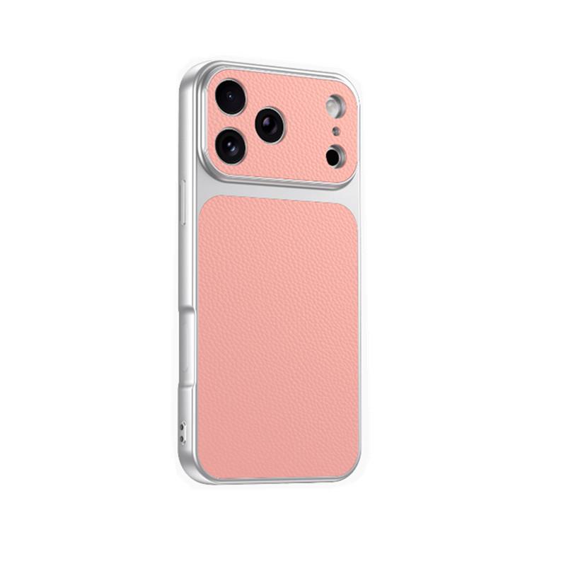Premium Lychee Grain Leather Case for iPhone 17 Pro, 16, and 15 - Full Coverage Protection