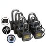 60mm Waterproof Padlock Outdoor Black Rubber-coated Safety Locks Warehouse Door Padlock Rainproof Lock with 3 Keys