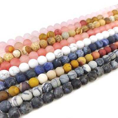 6/8/10mm Matte Stone Beads Natural Stone Beads Round Loose Spacer Beads For Jewelry Making DIY Bracelet Necklace Accessories