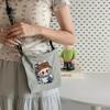 Summer cartoon style labubu embroidered small square bag cute versatile fashion shoulder crossbody bag CLE