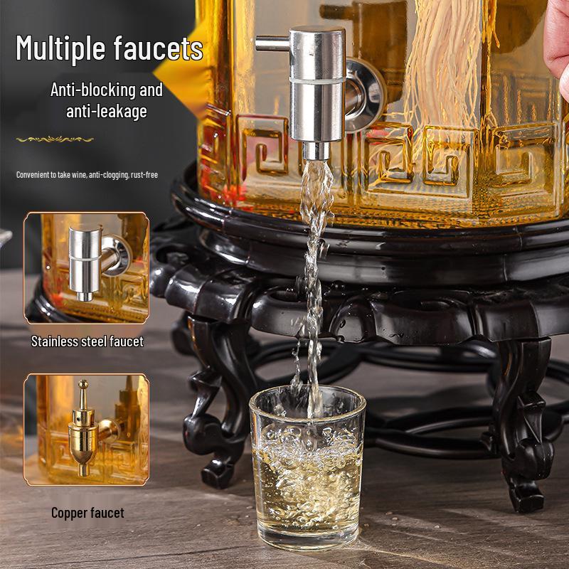 Luxury Sealed Wine & Baijiu Soaking Jar with Faucet for Household Use