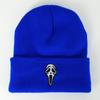 Unisex Trendy Knit Hat with Embroidered Skull Design for Street, Climbing, and Travel.