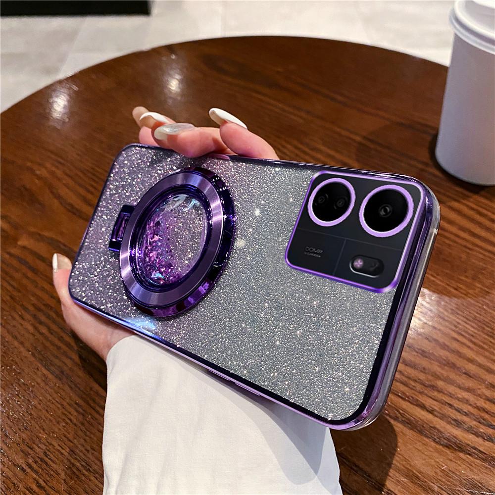 Quicksand Bracket Glitter Case For Xiaomi Redmi 9A 9C 10A 10 10C 12 4G 12C 13C 4G 13C 5G A3 A1 A2 Plus Magnetic Stand Soft Cover