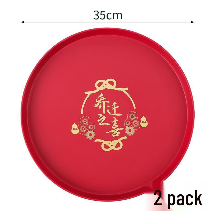 Festive Red Housewarming Candy & Snack Tray for Living Room