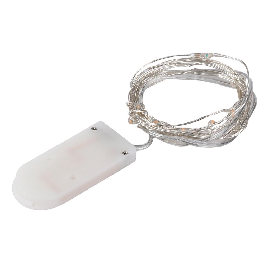 

2M 20LED Button Cell Powered Copper Wire Mini String Lights PK розовый