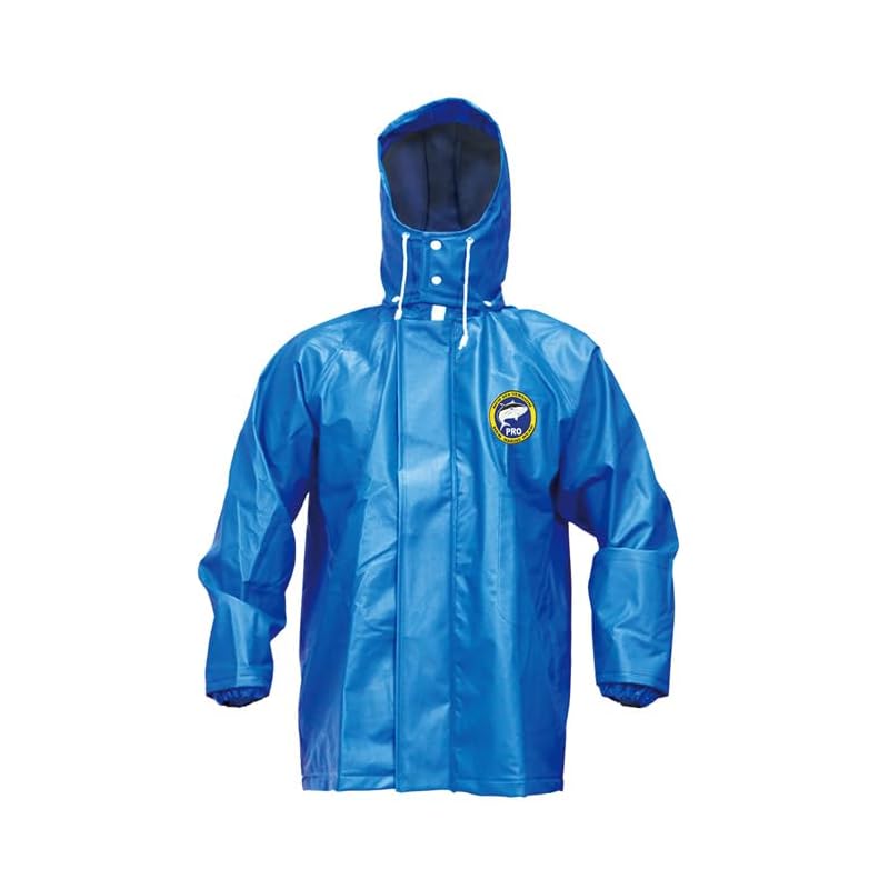 

[Sea version] professional raincoat pvc jumper factory For business use fishing Fisheries wear (blue, 4L)