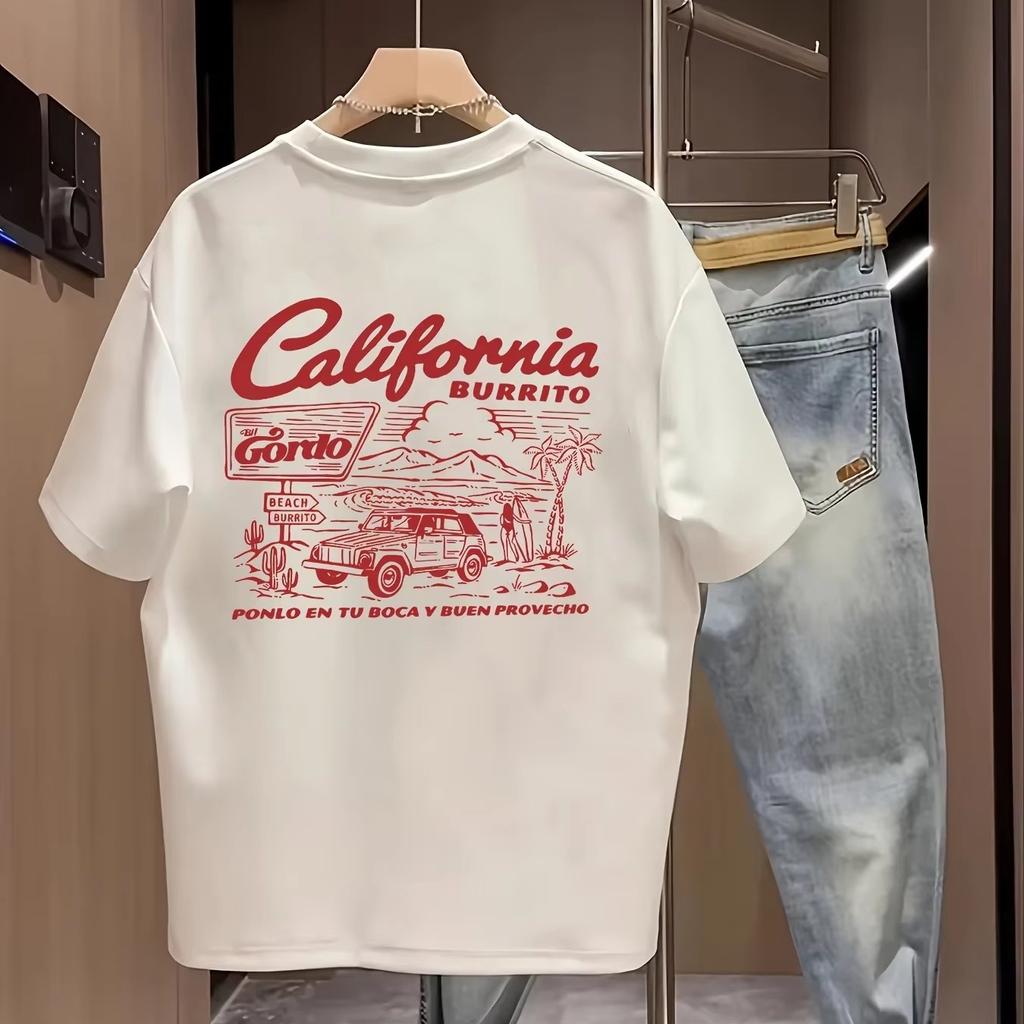 2026 Hot Sale Vintage California Burrito Men Women T-shirt Retro West Coast Graphic Oversized Cotton Short Sleeve Tops Loose Tee