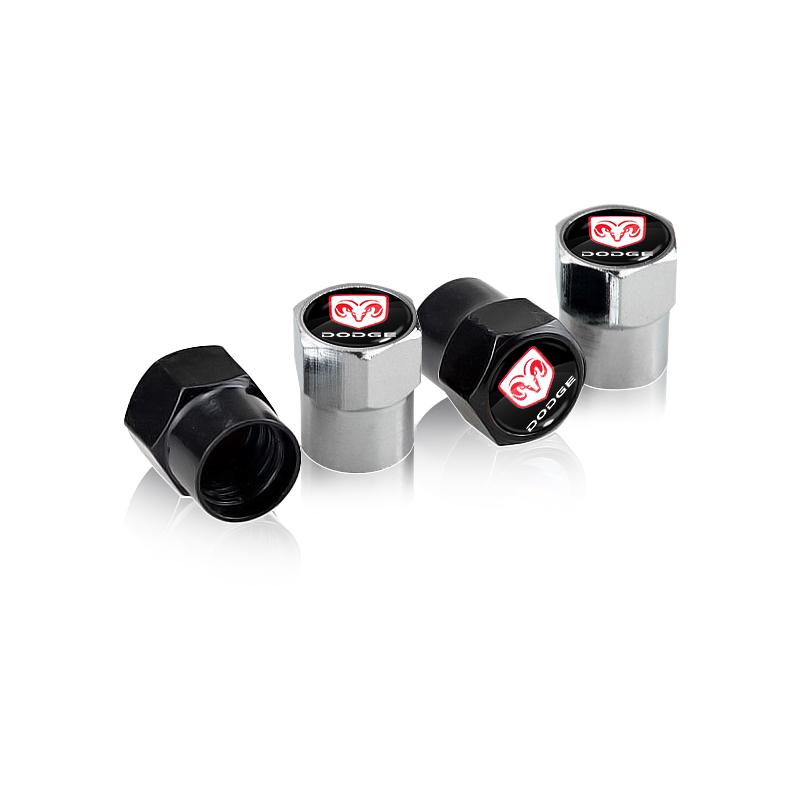 4pc Car Wheel Tire Valve Caps Tyre Stem Covers Airdust Waterproof for Dodge SXT Challenger Charger RAM 1500 Stratus Dart Dakota Charger Avengr Durango