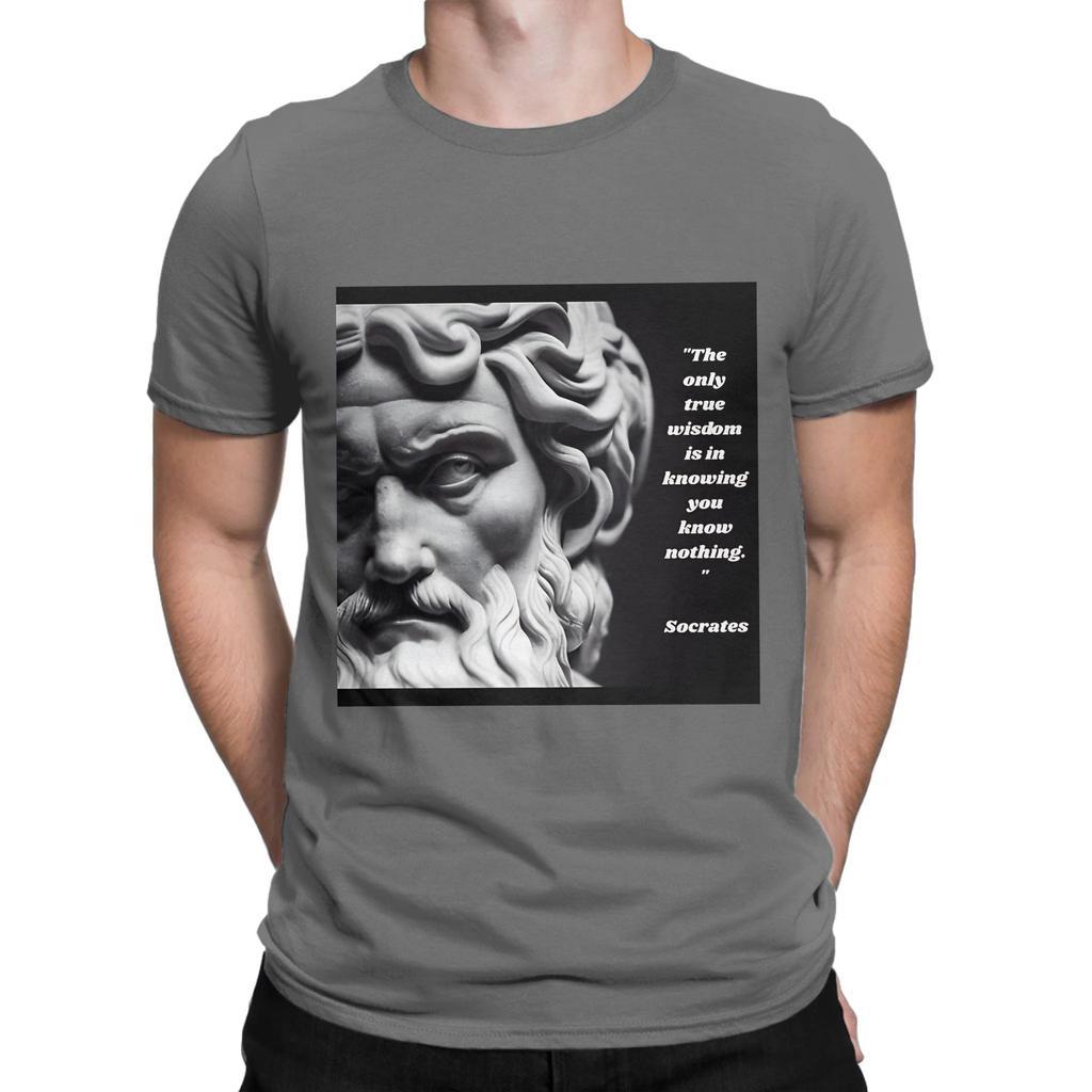 Oversized Tshirt Beach Socrates Quote Trending T Shirts Cotton Tshirt For Unisex Y2k Retro Design Short Sleeve Clothing