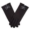 New Female Autumn Winter Non-Inverted Velvet Cashmere Full Finger Warm Lace Gloves Women Cotton Touch Screen Gloves G82