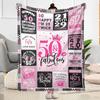 Fifty Fabulous Milestones flannel,Lightweight,Flannel Blanket,Comfortable Blanket, Sofa Blanket, Gift blankets,Holiday Gift Blanket Blankets
